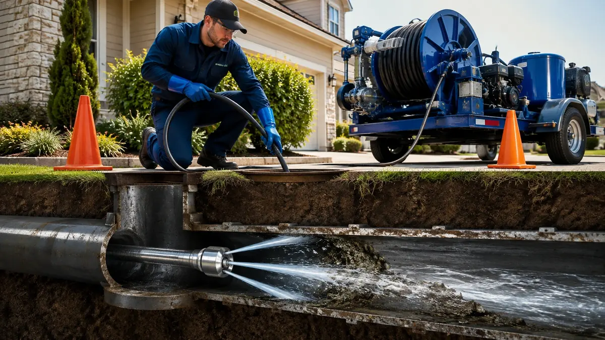 Main Sewer Line Hydro Jet Cleaning in Loma Mar
